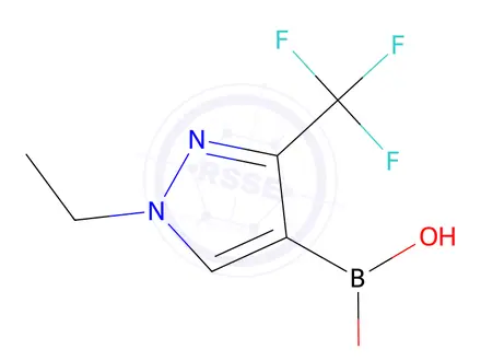 Chemical structure of (1-Ethyl-3-(trifluoromethyl)-1H-pyrazol-4-yl)boronic acid