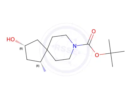 Chemical structure of Tert-butyl (1R,3R)-1-amino-3-hydroxy-8-azaspiro[4.5]Decane-8-carboxylate