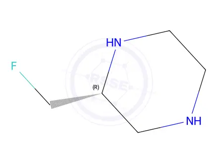 Chemical structure of Piperazine, 2-(fluoromethyl)-, dihydrochloride, (R)-