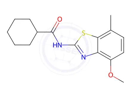 Chemical structure of N-(4-Methoxy-7-methylbenzo[d]thiazol-2-yl)cyclohexanecarboxamide