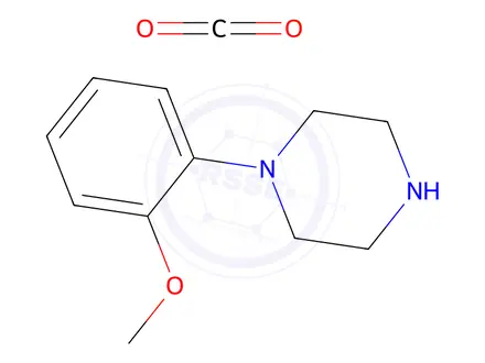 Chemical structure of 1-(2-methoxyphenyl)piperazine, compound with carbon dioxide