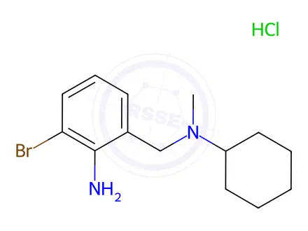 Chemical structure of 2-bromo-6-((cyclohexyl(methyl)amino)methyl)aniline hydrochloride