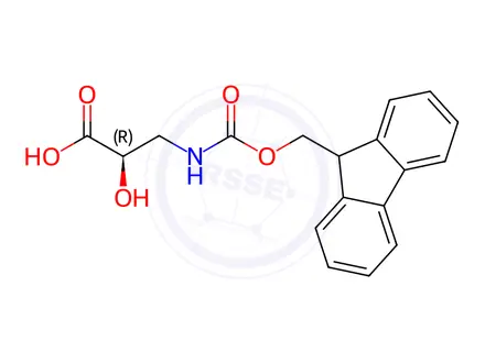Chemical structure of Fmoc-(R)-3-amino-2-hydroxypropionic acid