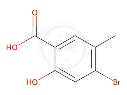 Chemical structure of 4-bromo-2-hydroxy-5-methylbenzoic acid