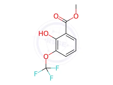 Chemical structure of Benzoic acid, 2-hydroxy-3-(trifluoromethoxy)-, methyl ester