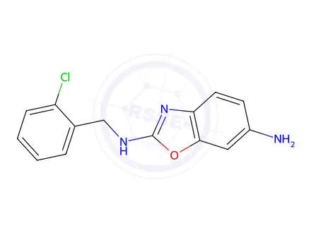 Chemical structure of 2-N-[(2-Chlorophenyl)Methyl]-1,3-Benzoxazole-2,6-Diamine