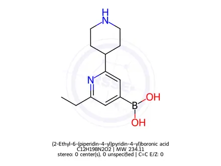 Chemical structure of (2-Ethyl-6-(piperidin-4-yl)pyridin-4-yl)boronic acid