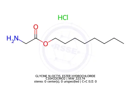 Chemical structure of GLYCINE N-OCTYL ESTER HYDROCHLORIDE