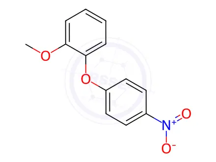 Chemical structure of o-(p-nitrophenoxy)anisole