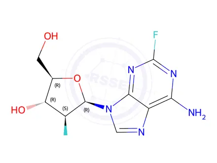 Chemical structure of 9H-Purin-6-amine, 9-(2-deoxy-2-fluoro-β-D-arabinofuranosyl)-2-fluoro-