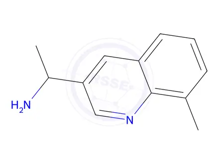 Chemical structure of 1-(8-methyl-3-quinolyl)ethanamine