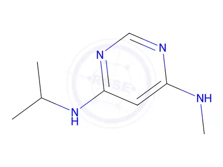 Chemical structure of 4-n-methyl-6-n-(propan-2-yl)pyrimidine-4,6-diamine