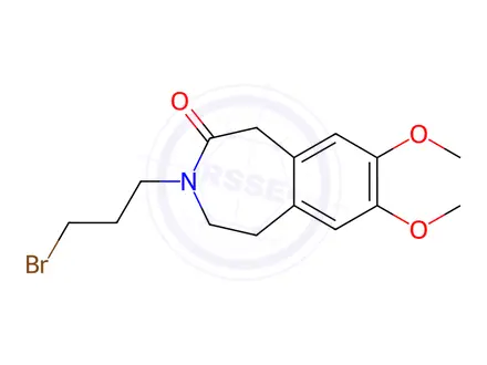 Chemical structure of 3-(3-bromopropyl)-7,8-dimethoxy-4,5-dihydro-1H-benzo[d]azepin-2(3H)-one