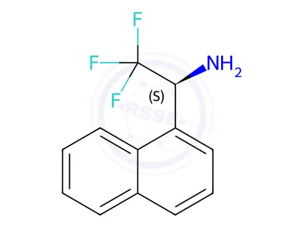 Chemical structure of (S)-2,2,2-trifluoro-1-(naphthalen-1-yl)ethanamine