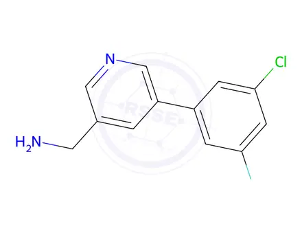 Chemical structure of (5-(3-Chloro-5-fluorophenyl)pyridin-3-yl)methanamine