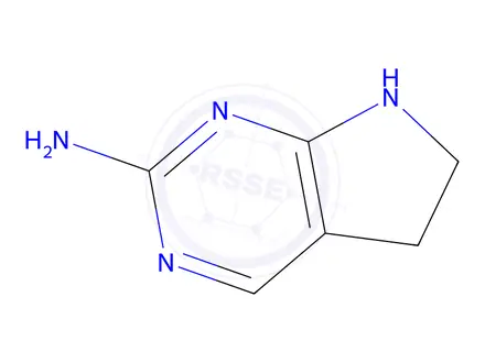 Chemical structure of 6,7-dihydro-5H-pyrrolo[2,3-d]pyrimidin-2-amine