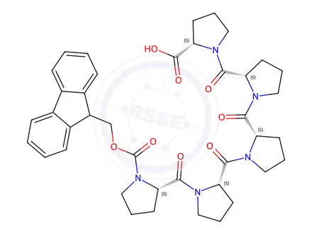 Chemical structure of Fmoc-Pro-Pro-Pro-Pro-Pro-OH