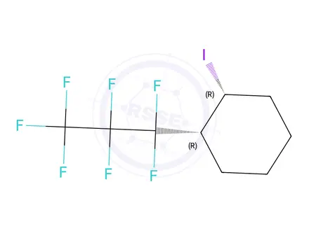 Chemical structure of (1R,2R)-1-iodo-2-(perfluoropropyl)cyclohexane