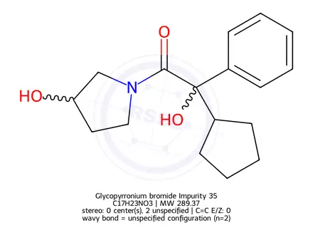 Chemical structure of Glycopyrronium bromide Impurity 35