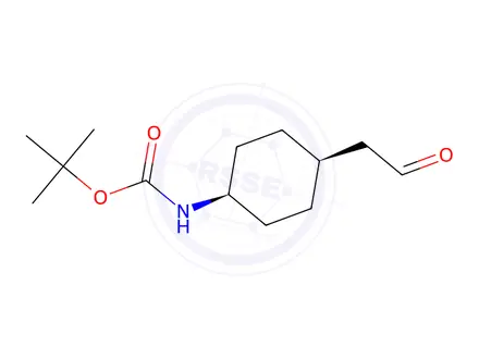 Chemical structure of tert-Butyl (cis)-4-(2-oxoethyl)cyclohexyl)carbamate, 97%
