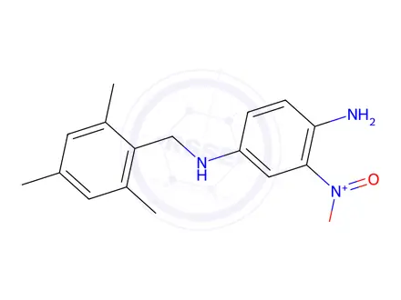 Chemical structure of 3-Nitro-1-N-[(2,4,6-trimethylphenyl)methyl]benzene-1,4-diamine