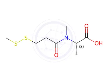 Chemical structure of (S)-2-(N-Methyl-3-(Methyldisulfanyl)propanaMido)propanoic acid