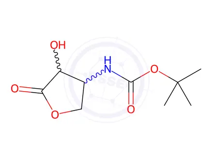 Chemical structure of Carbamic acid, [(3R,4S)-tetrahydro-4-hydroxy-5-oxo-3-furanyl]-, 1,1-