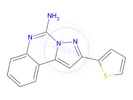 Chemical structure of 2-(Thiophen-2-yl)pyrazolo[1,5-c]quinazolin-5-amine