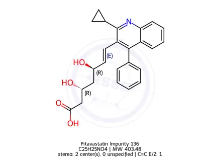 Chemical structure of Pitavastatin Impurity 136