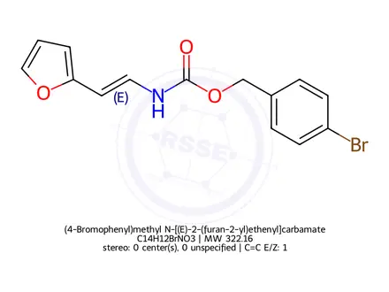 Chemical structure of (4-Bromophenyl)methyl N-[(E)-2-(furan-2-yl)ethenyl]carbamate