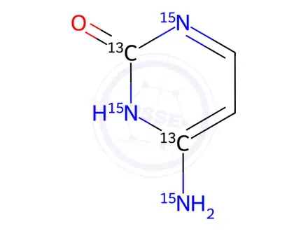 Chemical structure of Cytosine-13C2,15N3