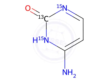 Chemical structure of Cytosine-13C-15N2