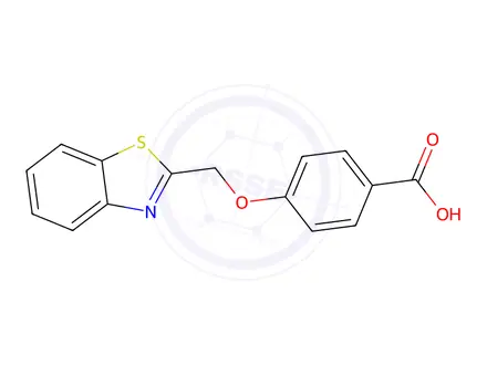 Chemical structure of Benzoic acid, 4-(2-benzothiazolylmethoxy)-