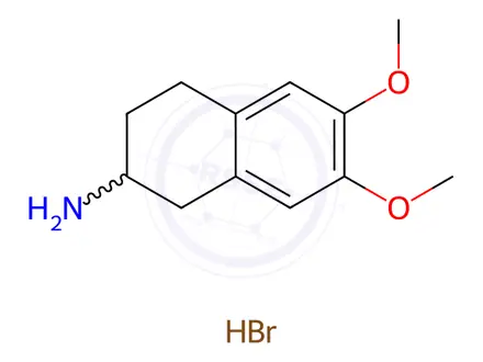 Chemical structure of 6,7-dimethoxy-2-aminotetraline hydrobromide