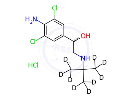 Chemical structure of Clenbuterol-[D9] hydrochloride