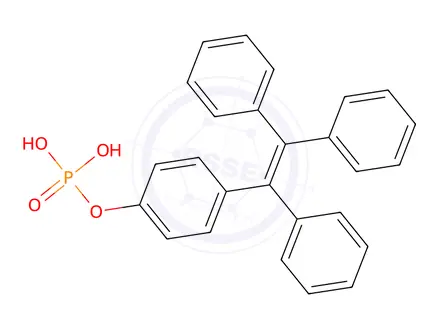 Chemical structure of 4-(1,2,2-Triphenylvinyl)phenyl dihydrogen phosphate