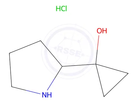 Chemical structure of 1-pyrrolidin-2-ylcyclopropanol hydrochloride
