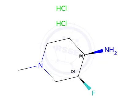 Chemical structure of (3S,4R)-3-fluoro-1-methyl-piperidin-4-amine;dihydrochloride