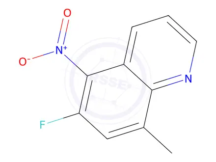 Chemical structure of 6-Fluoro-8-methyl-5-nitroquinoline