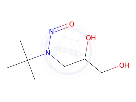 Chemical structure of N-(tert-butyl)-N-(2,3-dihydroxypropyl)nitrous amide