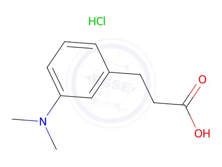 Chemical structure of 3-[3-(dimethylamino)phenyl]propanoic acid hydrochloride