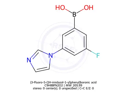 Chemical structure of (3-Fluoro-5-(1H-imidazol-1-yl)phenyl)boronic acid