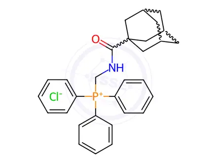 Chemical structure of ((Adamantane-1-carboxamido)methyl)triphenylphosphonium chloride