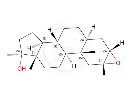 Chemical structure of (2α,3α,5α,17β)-2,3-Epoxy-17-methylandrostan-17-ol