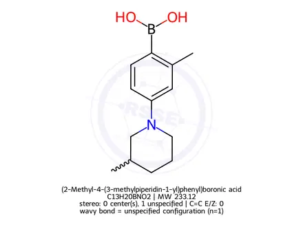 Chemical structure of (2-Methyl-4-(3-methylpiperidin-1-yl)phenyl)boronic acid