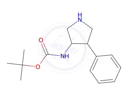 Chemical structure of tert-Butyl 4-phenylpyrrolidin-3-ylcarbamate