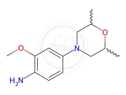 Chemical structure of 4-(2,6-Dimethylmorpholino)-2-methoxyphenylamine