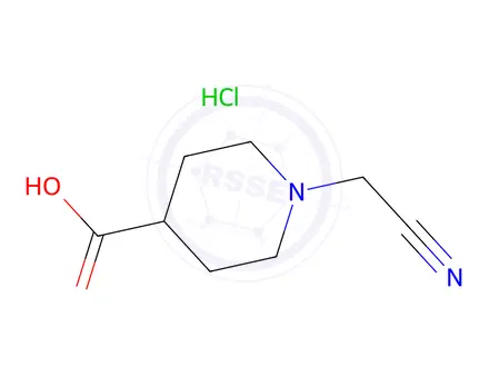 Chemical structure of 1-(Cyanomethyl)piperidine-4-carboxylic acid hydrochloride