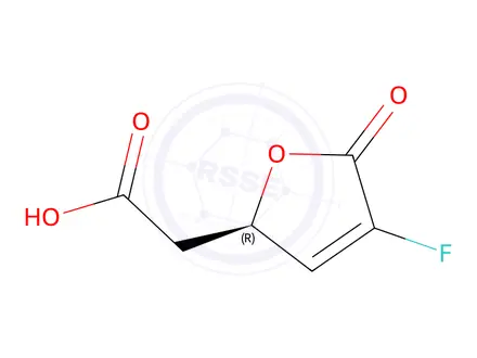Chemical structure of 2-Furanaceticacid,4-fluoro-2,5-dihydro-5-oxo-,(2R)-(9CI)
