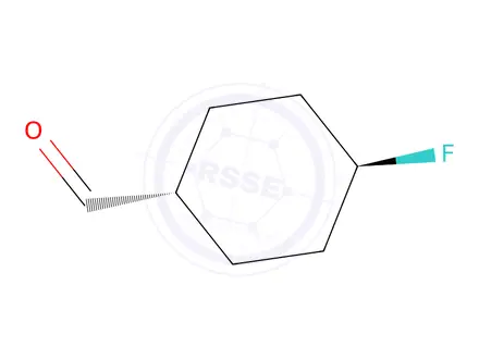 Chemical structure of trans-4-fluorocyclohexane-1-carbaldehyde